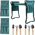 2 in1 Garden Kneeler Padded PAD SEAT Stool Gardening Work 6 Tools + 2 Pouches AU