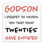 Hunts England - Godson 30th Funny Birthday Card - Godson - I Regret To Inform You That Your Twenties Have Expired - Retro Collection