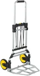 Mount-It! Folding Hand Truck and Dolly, 264 Lb Capacity Heavy-Duty Luggage Trolley Cart with Telescoping Handle and Rubber Wheels, Silver, Black, Yellow