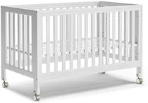 MAMAZING EvoNest Baby Crib, 11 in 1 Convertible Mini Crib with Wheels, 100% New Zealand Pinewood Growing Bed, 4 Adjustable Mattress Height (White， Standard)