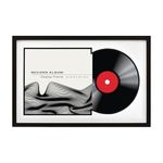 MCS Groove Record Album Frame with Black Bottom Mat, Black, 16.5 x 25 in