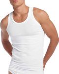 3X Mens 100% Cotton Sleeveless Vests White M