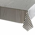 137*274cm Black and White Stripes TableCloth Table Cover Party,Disposable Rectangular Tablecover Plastic Black Table Cloth Party for Picnic,Baby Shower,Wedding,Christmas,Birthday Parties Decorations