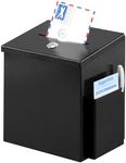 xydled Wall Mounted,Ballot&Donation Box with 50 Free Suggestion Cards,Metal Suggestion Box with Key Lock,Collection Box,Key Drop Box(Black),8.7"x 5.9"x7.1"inch