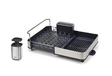 Joseph Joseph Rethink Your Sink - 2-piece Sink Organisation Set, Stainless Steel, Extendable Dish Drainer Rack with Draining Spout and Chopping Board Rail, includes Hygienic Soap Dispenser