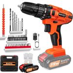 Cordless Drill Driver, 21V Electric Drill Kit with Large LI-ion Battery, 25+1 Torque, 45N.m Max Electric Drill, 29PCS Accessory, 2 Variable Speed, LED Light for Home and Garden DIY Project