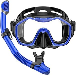 Kwambiri Snorkeling Gear for Adults, Dry-Top Snorkel Set, 180°Panoramic Wide View Diving Mask Breathing Freely Snorkel Mask for Snorkeling Scuba Diving Swimming Travel