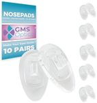 GMS Optical 15mm Med Length / 6mm Normal Width- Push-in Tear Drop Silicone Nose Pads for Glasses, Sunglasses, and Eyeglass Nose Pads, Great for Eyeglass Repair (5 Pair) (Clear)