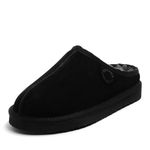 Fireside by Dearfoams Women's Greta Shearling Indoor/Outdoor Clog Slipper, Black, Numeric_11