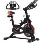 HOMCOM Upright Exercise Bike 8kg Flywheel Indoor Training Cycling Machine Stationary Workout Bicycle with Adjustable Resistance Seat Handlebar LCD Display for Home Gym, Black