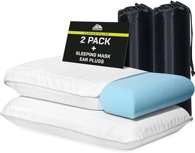 BOZEMAN OUTDOORS Camping Pillow 2 Pack — Camp Pillow, Memory Foam Pillows 2 Pack — for Sleeping Bag & Hiking, Reliable & Comfortable