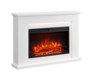 FLAMME Ingleton Fireplace with 48" surround with 2kW Fireplace Heater White Multiple Colours Available