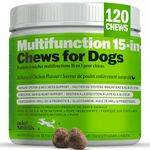 Deley Naturals Dog Multivitamins Chewable - 15 in 1 Dog Vitamins and Supplements for Immune System, Skin, Joint Support & Digestion - Multivitamin with MSM, Glucosamine & Chondroitin for All Ages