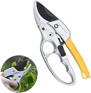 Premium Bypass Pruning Shears,Garden clippers, Gardening scissors,ratchet pruners shears, for orchard,tree, floral, live plants, arthritis weak hand gardening tools