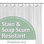 Barossa Design Plastic Shower Liner Clear - Premium PEVA Shower Curtain Liner with Rustproof Grommets and 3 Magnets, Waterproof Cute Lightweight Standard Size Shower Curtains for Bathroom - Clear