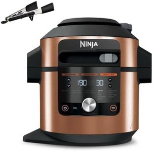 Ninja Foodi MAX Multikocher mit SmartLid, 7,5L, 12-in-1 Multicooker, Pressure Cooker Schnellkochen, Airfryer Heißluftfrittieren, Slow Cooker Langsamkochen, Kupfer/Schwarz, Amazon Exklusiv, OL650EUCP