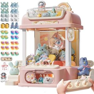 LFACHTER Remote Control Claw Machine for Kids, Mini Vending Machines Candy Grabber Prize Dispenser Toys for Girls, Arcade Game Machine with Light Sounds, Birthday Gifts Toys Age 3 Years (Pink)