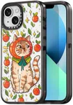 Rosarnnah Compatible for iPhone 13 Case Cute Aesthetic - Durable Shockproof 6.6 ft Drop Impact Phone Case Cover with Funny Fashion Kitty Cat 6.1" Black