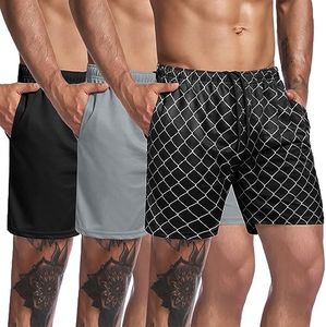 COOFANDY Men's 7" Running Shorts 3 Pack Quick Dry Athletic Workout Gym Shorts with Pockets