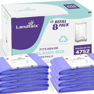 Refills Compatible with Dekor Classic Diaper Pail Refills | 8 Count for 4752 Diapers(Extra 20% Lengths) Diaper Pail Bags with Extra 30% Thickness Powerful Odor Eliminate Lavender Scent for Baby/Adult