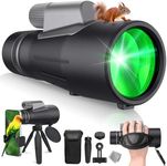 Monocular Telescope Monoculars for Adults: 12X56 High Power Monocular with HD FMC Lens & BAK4 Prism - Compact Monocular for Bird Watching Hiking Camping with Hand Strap & Smartphone Holder & Tripod
