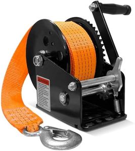 Linkloos Boat Winches for Trailers, 1600lbs Boat Winch with 33 Ft Strap, Heavy Duty Hand Winch with 2-Way Ratchet 4:1 Gear, Portable Trailer Winch for Boat, Truck, Jet Ski, ATV, RV