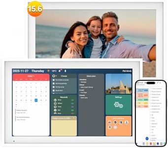 Linkdaze Digital Calendar 15.6" Digital Wall Planners for Family Schedules, Electronic Calendar with 1920*1080 Interactive Touchscreen, Digital Photo Frame Built-in 64GB Memory, Smart Calendar-White