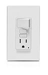 Leviton GFSW1-W Self-Test Smartlockpro Slim GFCI Combination Switch Tamper-Resistant Receptacle with Led Indicator, 15 Amp, White