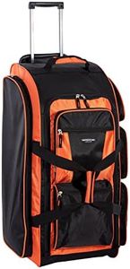 Travelers Club Xpedition 30 Inch Multi-Pocket Upright Rolling Duffel Bag, Bright Orange, 30" Suitcase, Xpedition 30 Inch Multi-Pocket Upright Rolling Duffel Bag