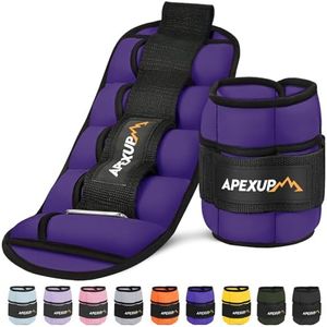 APEXUP Adjustable Ankle Weights for Women and Men, Modularized Leg Weight Straps for Yoga, Walking, Running, Aerobics, Gym (2–10lbs, Purple)