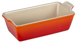 Le Creuset Stoneware Heritage Loaf Pan, 9" x 5" x 3" (1.5 qt.), Flame