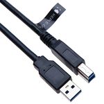 Keple USB 3.0 SuperSpeed Cable A Male to Type B Plug/Adapter Cord for Printer Scanner Hard Drive Server Digital-Photography Devices Docking Station Camera USB HUB 3.5" SATA enclosures/Lead– 1 m Black