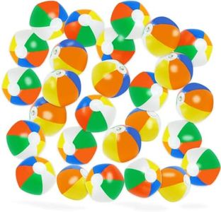 4E's Novelty 50 Mini Beach Balls Bulk 50 Pack, Summer Party Favors for Kids, Inflatable Pool Toys, Hawaiian Party Decorations or Pool Party Goodie Bag Fillers (50)
