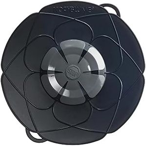 Kochblume The Original, Silicone Boil Over Protector for Pots and Pans, Microwave Lid, Splash Guard and Steamer Attachment (Anthracite, L, Pot Size 14-24 cm)