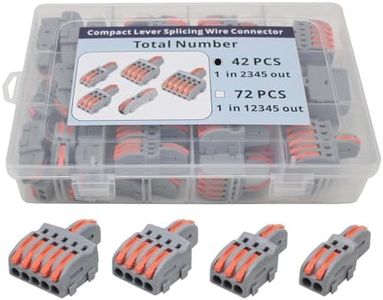 YQSIYU 1 in 2,3,4,5 Out Wire Connecters kit 42 Pcs Compact Lever Splicing Wire Connectors, 28-12 AWG Compact Inline Terminal