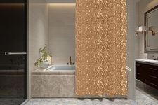 BLUE GRASS PVC Opaque Emboss Shower Curtain || Design : Stone || Length : 8 Feet (96" inches) || Width : 54" inches || Colour : Gold.