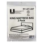 Uboxes King Mattress Poly Covers, 76 x 15 x 104 inch, 2 Pack