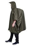 ROCKSPORT Unisex Outdoor Rain Poncho for Adult,Multi Use, Waterproof, Lightweight, Reusable & Packable, One Size Fits Most (Army Green)