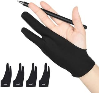 OTraki 4 Pack Artist Gloves Anti Smudge Two Fingers Drawing Gloves for Paper Sketching, Pad Monitor, Graphics Tablet, Universal for Left and Right Hand - 2.75x7.08 inch