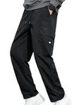 Lymio Men Cargo || Men Cargo Pants || Men Cargo Pants Cotton || Cargos for Men (Cargo-17-20) (M, Black)