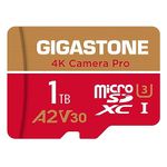 [5-Yrs Free Data Recovery] Gigastone 1TB Micro SD Card, 4K Camera Pro, R/W up to 150/140 MB/s, 4K Video Recording for GoPro, DJI, Drone, MicroSDXC Memory Card UHS-I U3 A2 V30, with Adapter