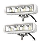 Young Marine 6 inch 72W Waterproof Led Boat Lights Spotlights Deck/Dock Marine Lights 4000LMS 120°Flood Light Led Light Bar, 2 PACK, 12/24 V