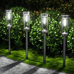 ALFIOT Solar Pathway Lights Waterproof 8 Pack Upgraded Walkway Landscape Outdoor Driveway Auto On/Off Lights for Yard Lawn Patio (Cool White)