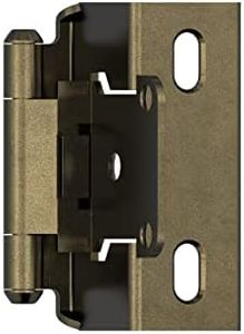 Amerock BPR7540BB | Cabinet Hinge | 1/2 in (13 mm) Overlay Self Closing Full Wrap | Burnished Brass | Kitchen Cabinet Door Hinge | 1 Pair/2 Pack | Functional Hardware