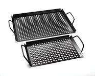 Outset Grill Tray, Black Non-Stick Finish, Set of 2, 11" x 17" and 7" x 11"