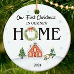 HEXMOZ Our First Christmas In New Home 2024 - House Warming Gifts New Home, Housewarming Gifts for New House Couple, Women, Men - New Home Gift Ideas, New Homeowner Gift - New House Christmas Ornament