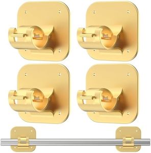 Adhesive Curtain Rods No Drilling Holder,No Drill Curtain Rod Brackets,Renter Friendly Curtain Hooks for Hanging Drapes,Over Blinds for Dorm Apartment Kitchen Bedroom Home Bathroom