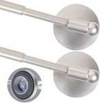 Heavy Duty Magnetic Curtain Rods for Metal Door (16-28" Pack 2 Nickel) Magnetic Cafe Curtain Rod with Strong Magnet & Suction-Cup (Patent Pending)