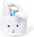 Easter Baskets for Kids,Plush Egg Hunting Easter Buckets with Handle Folded Ears, Gifts Boys Girls