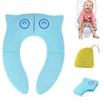 Zollyss Portable Baby Toilet Seat Foldable Western Kids Potty Trainer Cover for Toddler Boys Girls Travel, Blue (Plastic